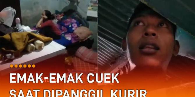 VIDEO: Emak-Emak Cuek Saat Dipanggil Kurir, Keasyikan Nonton Bola