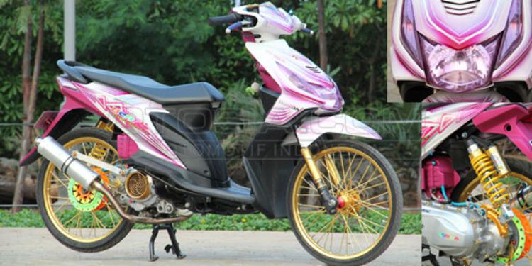 Modifikasi Honda Beat: Grafis Minimalis dengan Laburan Pink - Berita