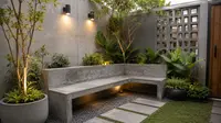 7 Desain Bangku Taman Mungil dari Semen di Halaman Rumah