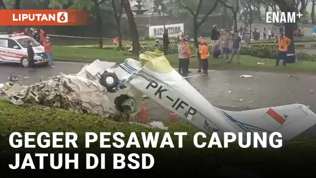Sebuah pesawat jenis capung dengan nomor registrasi PK-IFF jatuh di samping lapangan Sunburst BSD, Kelurahan Cilenggang, Serpong, Tangerang Selatan, Minggu (19/5/2024) sekitar pukul 14.00 WIB.