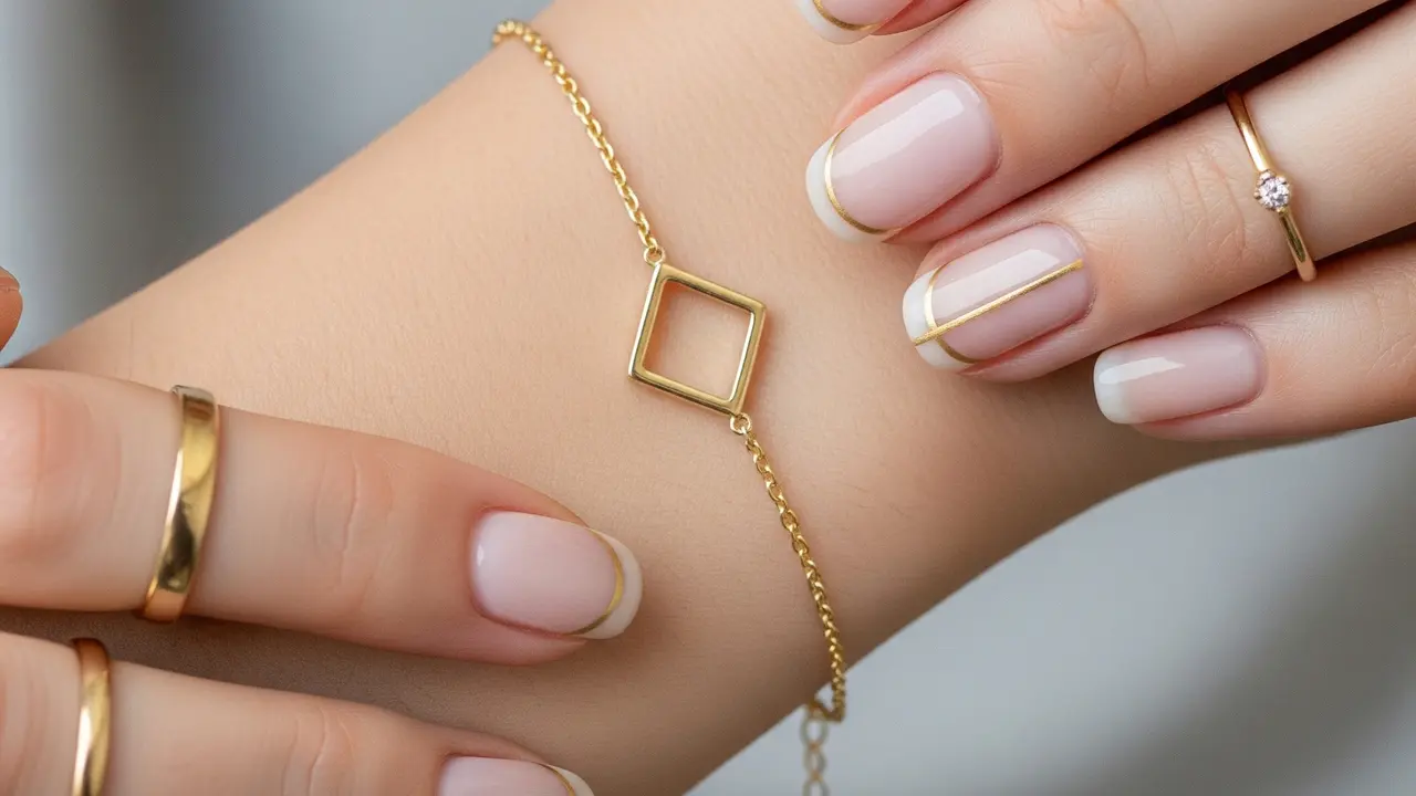 Padu Padan Gelang Emas dengan Nail Art & Cincin