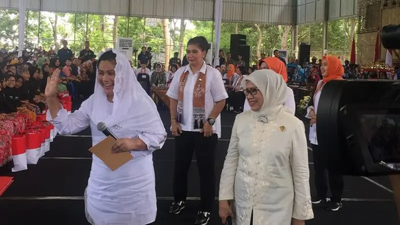 Ibu Negara Iriana Jokowi saat berkunjung ke Banyuwangi, Jawa Timur. (Istimewa)