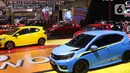 Mobil-mobil baru yang dipajang pada area pameran Gaikindo Indonesia International Auto Show (GIIAS) 2021 di ICE BSD, Banten, Kamis (11/11/2021). Pameran GIIAS diharapkan dapat membantu menggerakkan perekonomian di Indonesia. (Liputan6.com/Angga Yuniar)