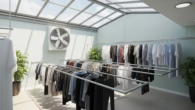 Ruang Jemuran Indoor Atap Buka-Tutup (Retractable Roof)