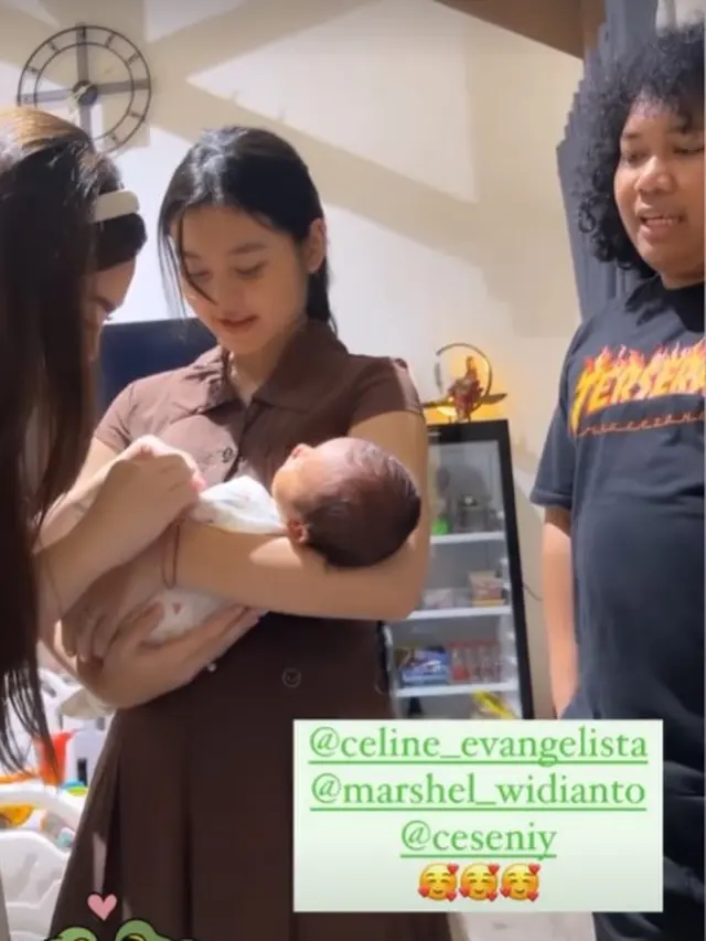 Marshel Widianto dan Cesen dijenguk Celine Evangelista (Instagram/ceseniy)