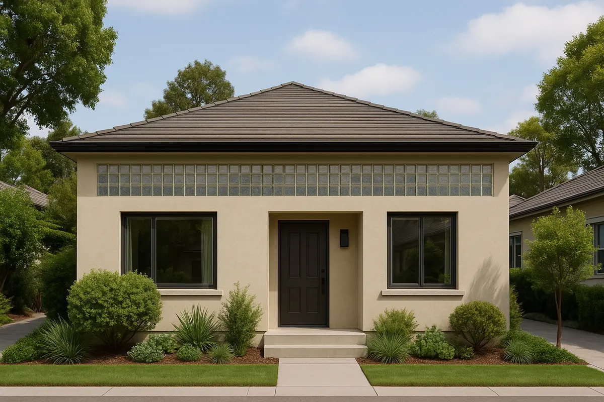 Model Fasad Rumah dengan Glass Block
