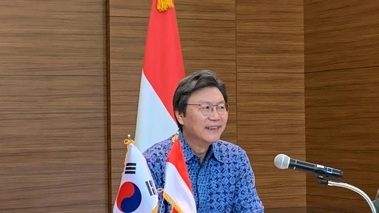 Duta Besar Korea untuk Indonesia, Kim Chang-beom ketika memaparkan hasil kerja sama dengan Indonesia dan agenda di 2020 kepada media pada Selasa 14 Januari 2020.