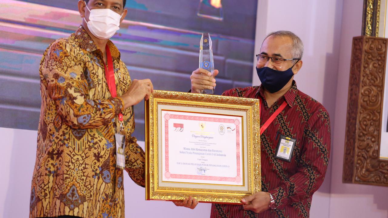 RSD Wisma Atlet mendapat penghargaan Inovasi Pelayanan Publik Penanganan Covid-19 (Foto: Istimewa)