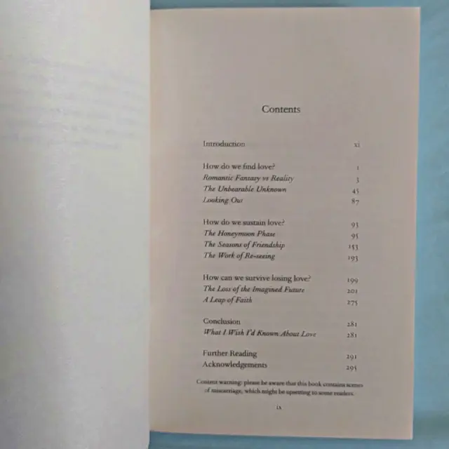 Conversations on Love daftar isi