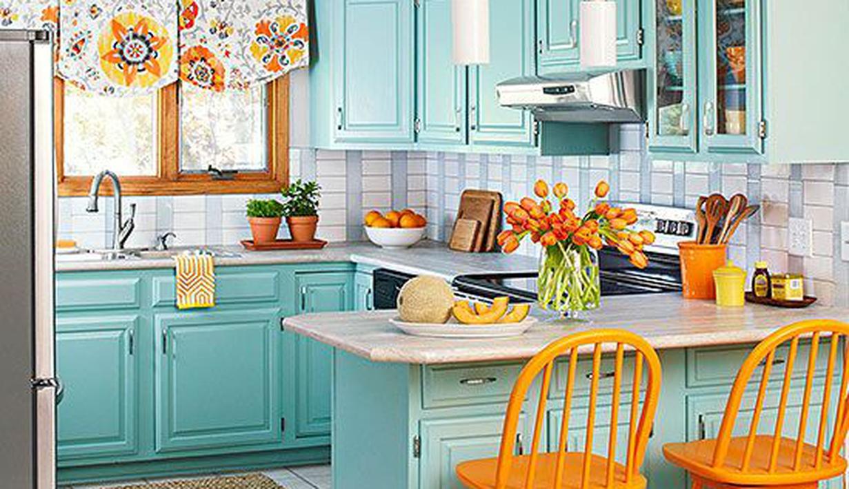 Ragam Ide Desain Dapur dengan Sentuhan Warna Oranye Segar 