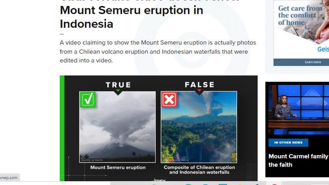 Cek Fakta Liputan6.com menelusuri klaim video erupsi Gunug Semeru