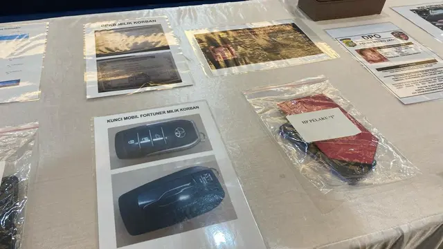 Polisi menggelar rilis kasus pembunuhan karyawan MRT.