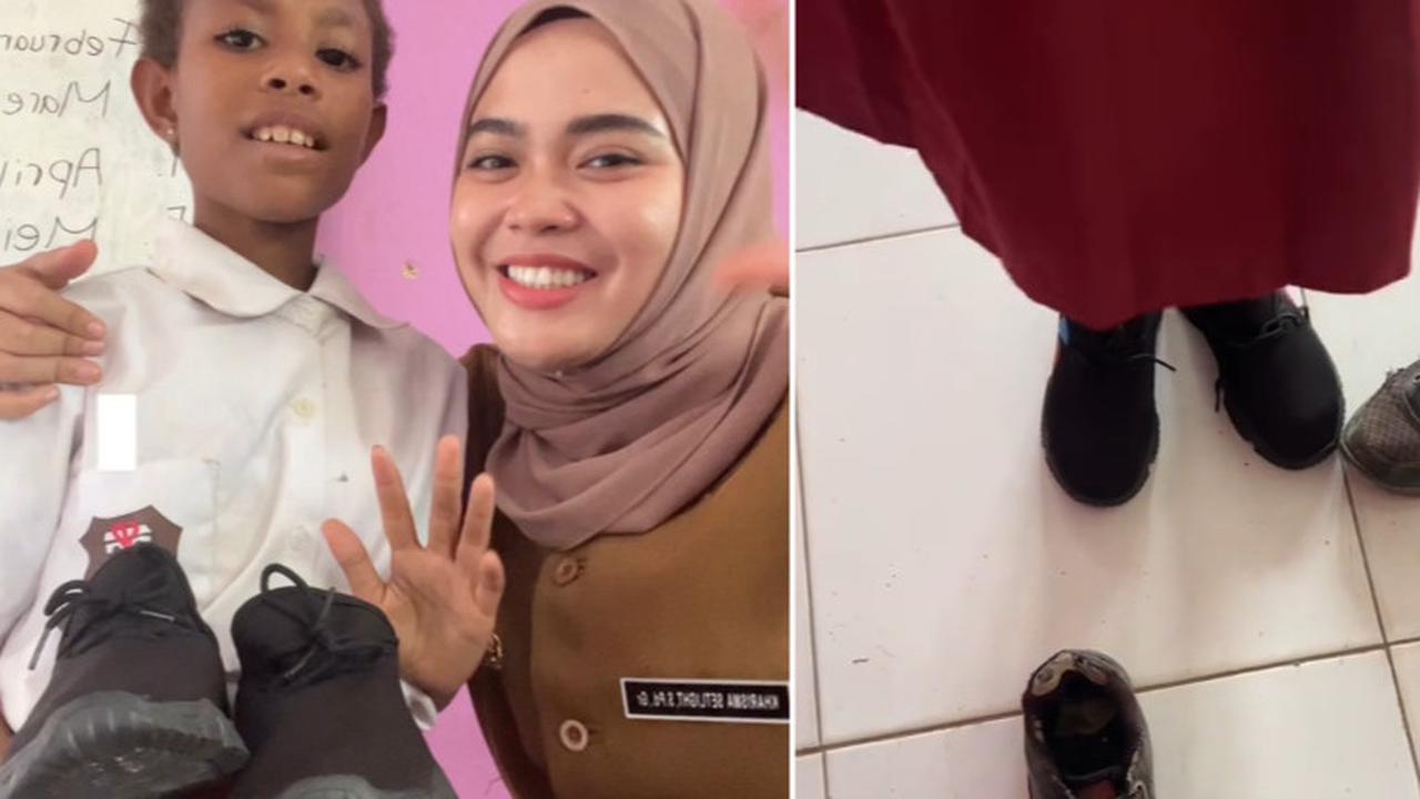Viral Aksi Guru Beri Hadiah Sepatu Baru untuk Muridnya, Ini Sosoknya
