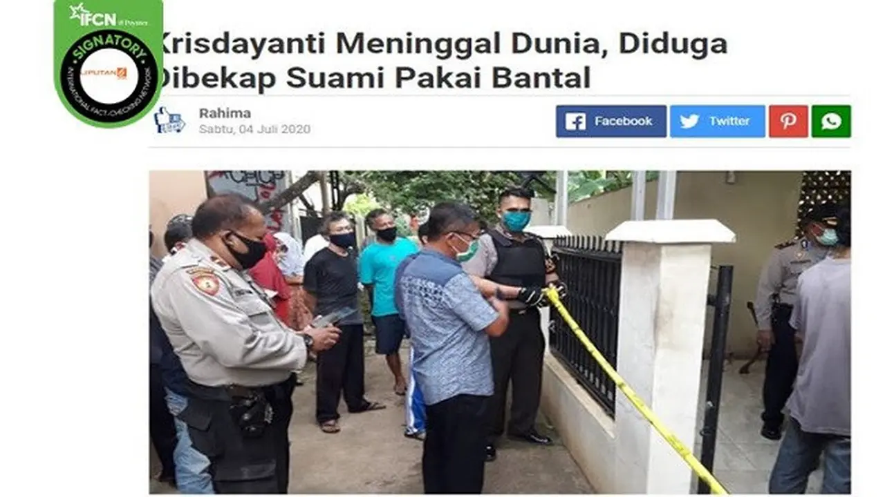 Gambar Tangkapan Layar Kabar Hoaks Tentang Krisdayanti
