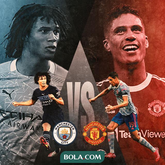 Premier League - Manchester City Vs Manchester United - Nathan Ake Vs Raphael Varane