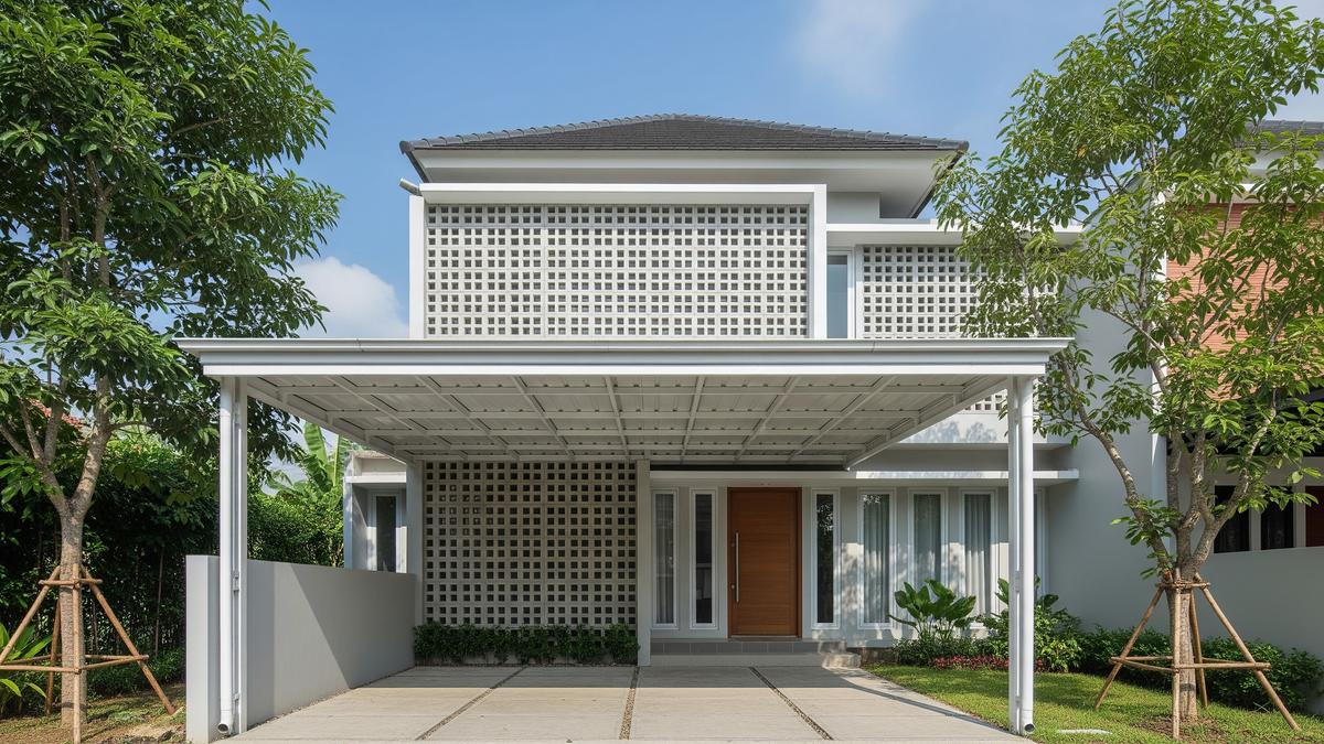 7 Ide Kombinasi Roster dan Kanopi Baja Ringan untuk Rumah Modern, Estetik dan Fungsional