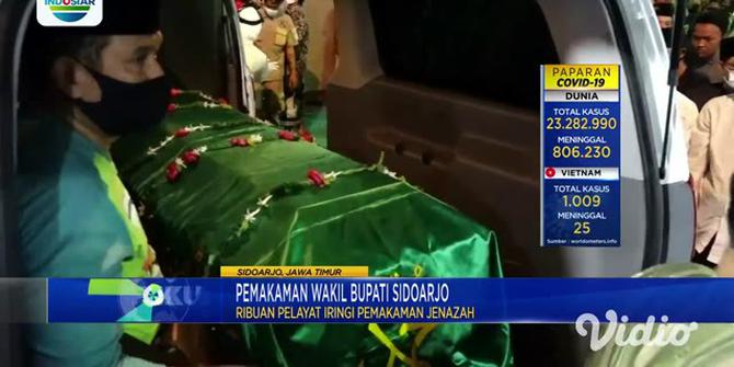 VIDEO: Pemakaman Plt Bupati Sidoarjo Nur Ahmad Syaifuddin Terapkan Protokol Kesehatan