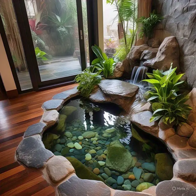 Kolam Ikan di Dalam Rumah (Image by meta AI)