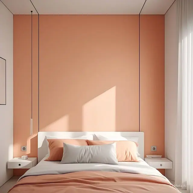 Inspirasi Cat Rumah Dua Warna Minimalis Peach dan Putih