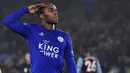 5. Ricardo Pereira (Leicester City) - Ricardo Pereira bergabung dengan Leicester City pada musim 2018/19. Pemain berusia 26 tahun ini tidak perlu waktu lama untuk beradaptasi dan menunjukan kemampuannya bersama Leicester di Liga Inggris. (AFP/Oli Scarff)