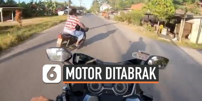 VIDEO: Belok Mendadak, Emak-Emak dan Bayi Ditabrak Motor