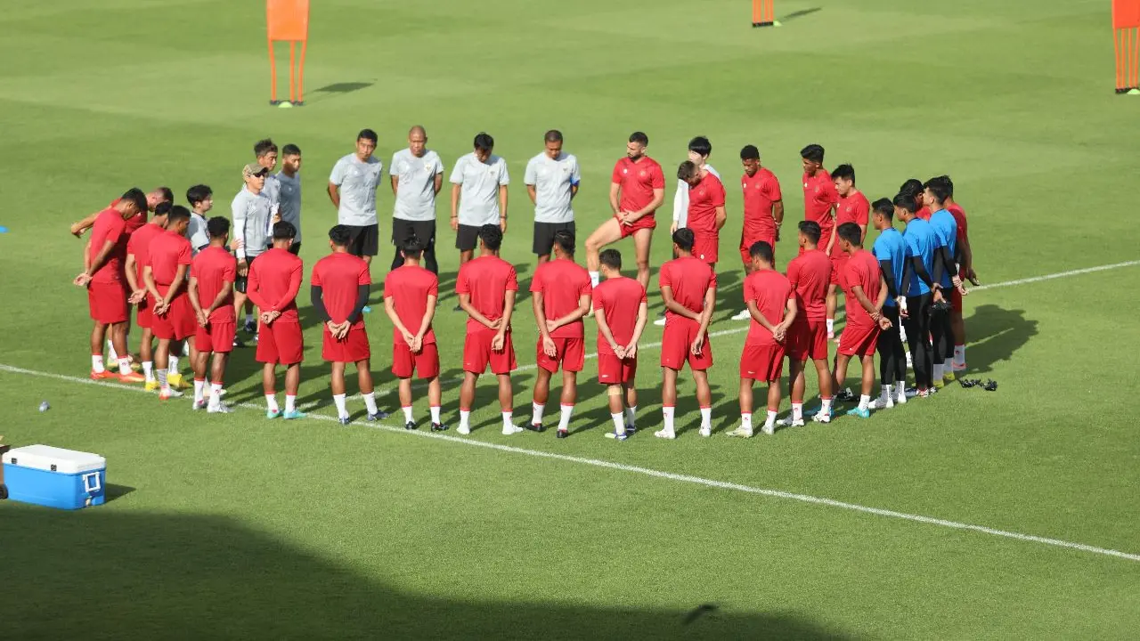 Latihan Timnas Indonesia di Bali.