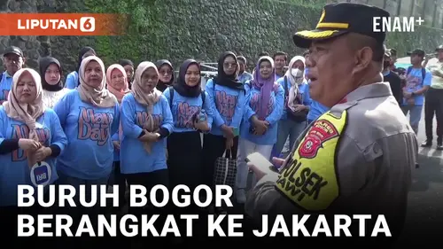 VIDEO: Dikawal Ketat Polisi, Buruh Bogor Berangkat ke Jakarta