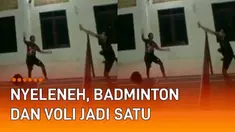 Badminton adalah permainan memukul shuttlecock sekali untuk diarahkan ke lawan. Namun yang dilakukan sejumlah pemuda ini tak biasa. Lantaran menggabungkan olahraga badminton dengan cara main voli.