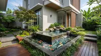 8 Kolam Ikan Bertingkat untuk Lahan Sempit, Rumah Terasa Segar dan Estetik