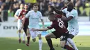 <p>Gol cepat Robin Gosens pada menit ke-6 membuat tim tamu dalam posisi nyaman mayoritas pertandingan. Namun, kemenangan di depan mata buyar akibat ulah mantan pemain Antonio Candreva. (Alessandro Garofalo/LaPresse via AP)</p>