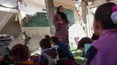 Agresi militer Israel yang tanpa henti di wilayah Gaza telah menghancurkan berbagai bangunan, termasuk sekolah-sekolah. (Bashar TALEB/AFP)