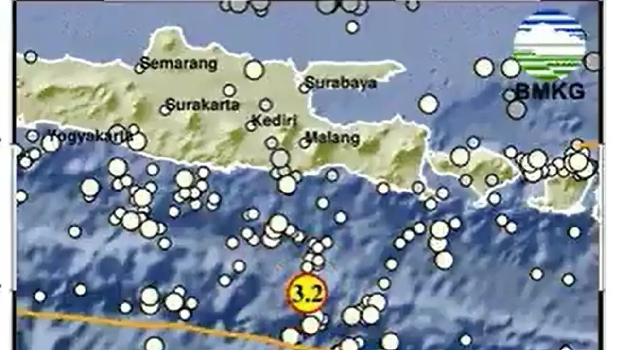Gempa mengguncang Malang. (BMKG)
