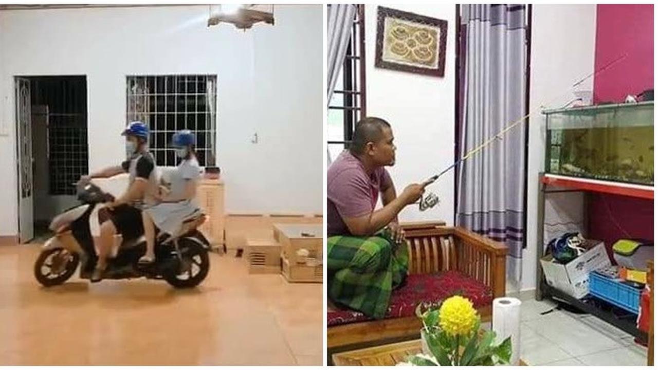 Kocak, 6 Potret Aksi Orang saat Bosan di Rumah Ini Bikin Tepuk Jidat