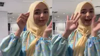 Foto Citra Kirana Pakai Gamis Biru Mint saat Berangkat Umrah, Simpel tapi Modis