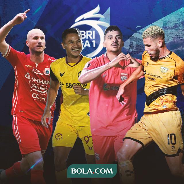 Liga 1 - Matheus Pato, Karim Rossi, Dimas Drajad, Michael Krmencik Background Liga 1