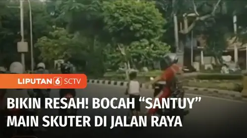 VIDEO: Viral! Bocah Main Skuter di Jalan Raya, Aksinya Ganggu Pengendara
