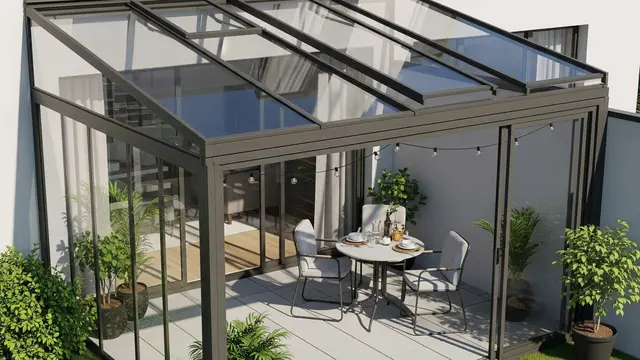 Model Teras Rumah Sempit Konsep Outdoor Tanpa Takut Hujan (AI)