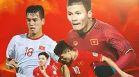 Timnas Vietnam - Nguyen Tien Linh, Phan Tuan Tai, Nguyen Dinh Bac, Nguyen Quang Hai (Bola.com/Adreanus Titus)