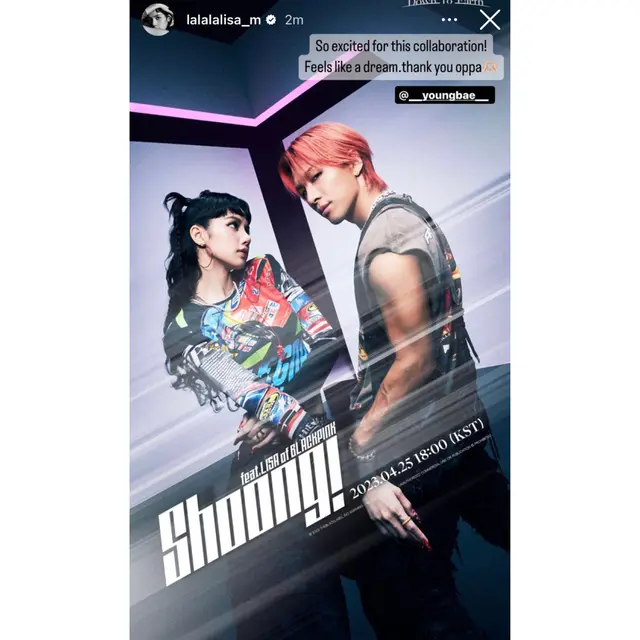 Postingan Instagram Stories Lisa Blackpink untuk Taeyang.