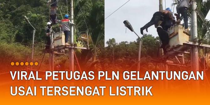 VIDEO: Viral Petugas PLN Gelantungan Usai Tersengat Listrik, Nyaris Tewas