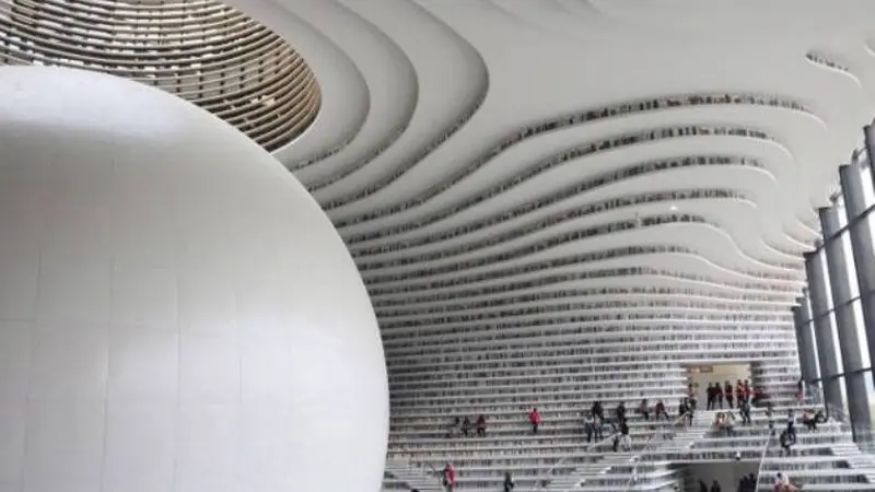 Megah, Perpustakaan di Tiongkok Ini Seperti dari Masa Depan