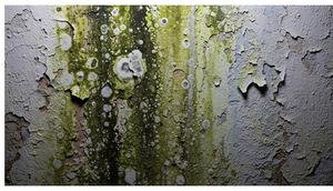 Ilustrasi jamur dan lumut di dinding. Foto: Gemini