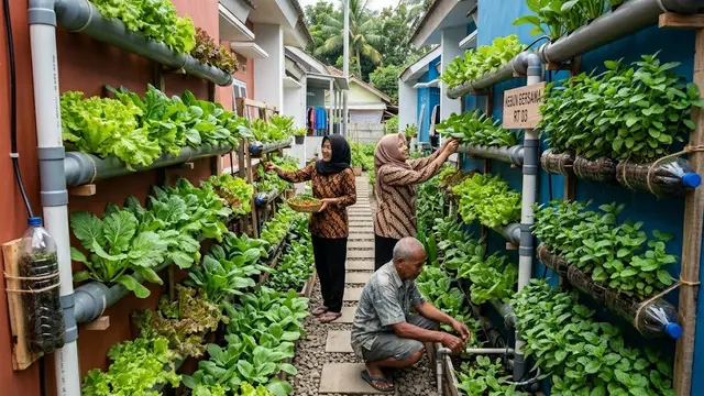 Kebun Vertikal di Dinding Perumahan