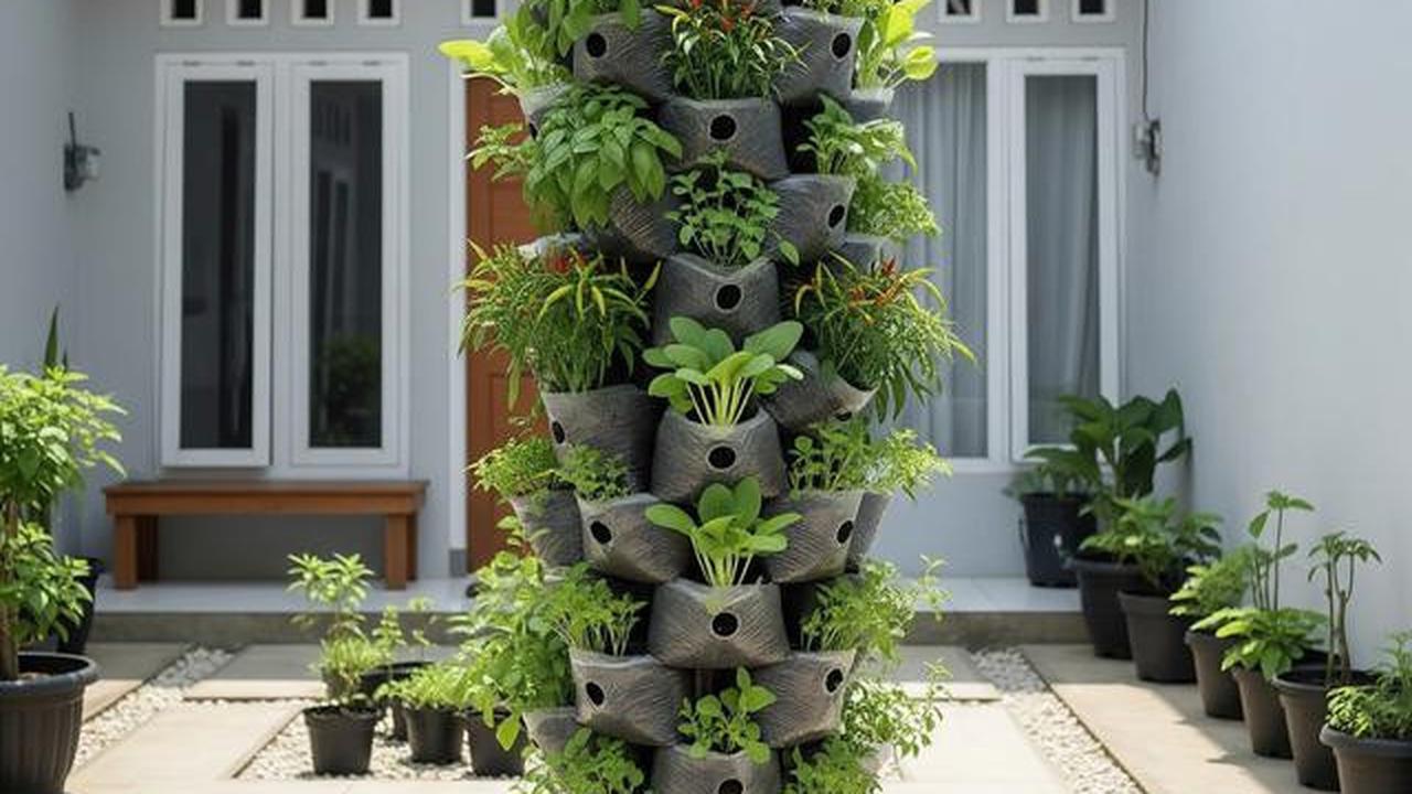 9 Desain Kebun Sayur Vertikal dari Kantong Kresek, Solusi Mandiri Pangan di Lahan Sempit