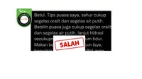 Cek fakta oralit cegah dehidrasi saat puasa.