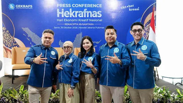 Direktur Utama PT Produksi Film Negara (PFN) Riefian Fajarsyah menghadiri peringatan Hari Ekonomi Kreatif Nasional (Hekrafnas) 2026. (Foto: Liputan6.com/Dreyandra P)