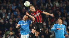 Napoli berhasil memetik kemenangan saat menjamu AC Milan dalam laga lanjutan Liga Italia 2025/2026 di Diego Armando Maradona Stadium, Naples, Italia, Senin (06/04/2026) waktu setempat. (AP Photo/LaPresse/Alessandro Garofalo)