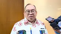 Ketua Palang Merah Indonesia (PMI) Jakarta, Beky Mardani, dalam acara donor darah bersama Diastika Biotekindo di Jakarta Timur, Kamis (18/9/2025).