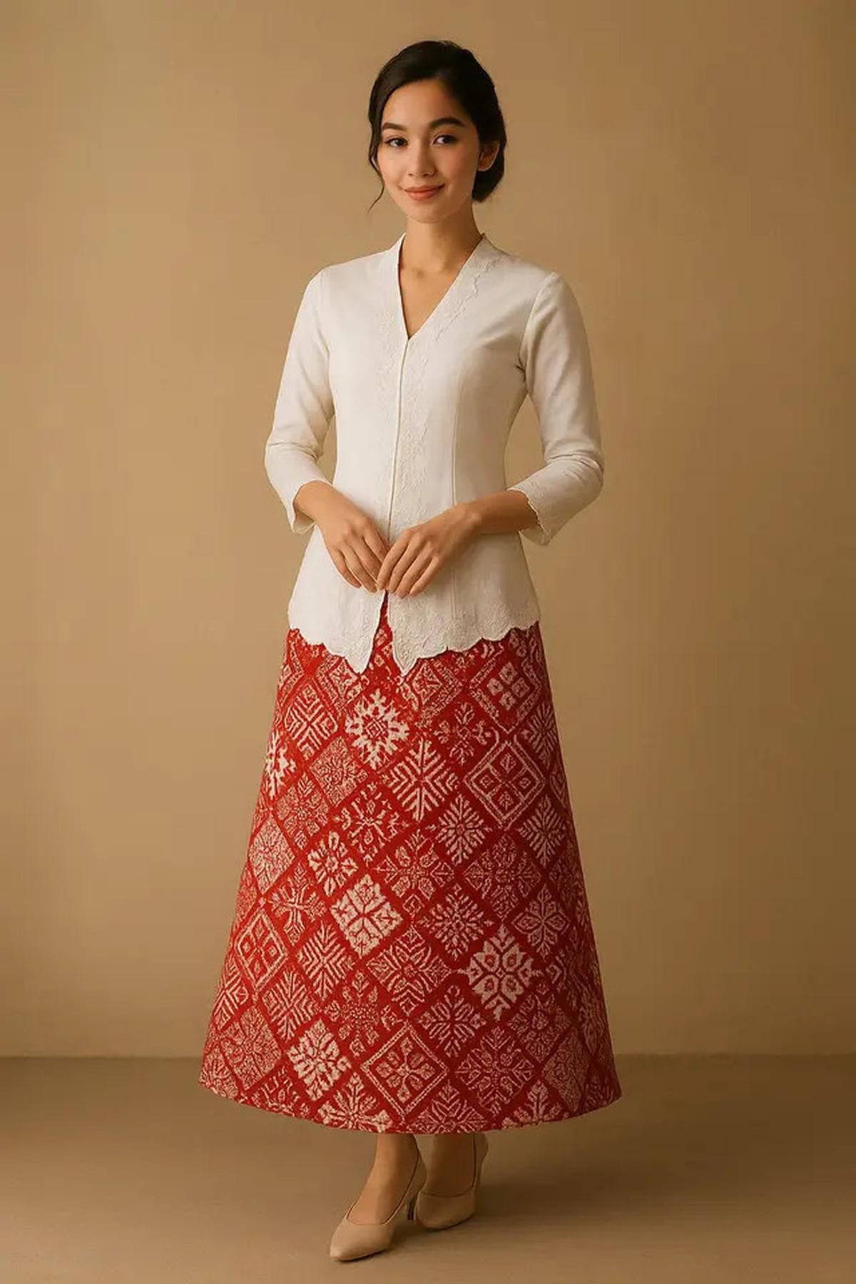8 Dress Kebaya Rok Batik A-Line Tema Hari Kemerdekaan 17 Agustus 1945 HUT RI ke-80