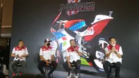 Mandalika Racing Team Indonesia resmi diluncurkan dengan Dimas Ekky Pratama sebagai pembalap, tapi ada satu pembalap yang dirahasiakan (Liputan6.com/Defri Saefullah)